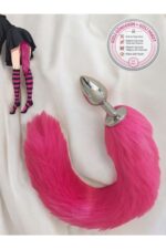 Vibra Tilki Kuyruklu Metal Anal Plug - Yumuşak Peluş (40 cm, Kırmızı) - Görsel 2