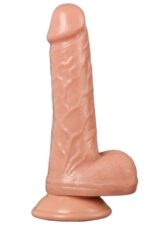 Vibra Gerçekçi Vantuzlu Dildo - Et Dokulu ve Damarlı (21 cm)