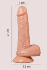 Vibra Gerçekçi Vantuzlu Dildo - Et Dokulu ve Damarlı (21 cm) - Görsel 2