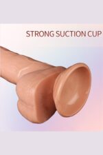 Vibra Gerçekçi Vantuzlu Dildo - Et Dokulu ve Damarlı (21 cm) - Görsel 6