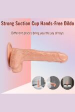 Vibra Gerçekçi Vantuzlu Dildo - Et Dokulu ve Damarlı (18.5 cm) - Görsel 2