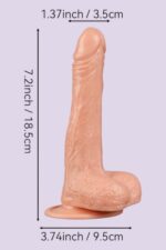 Vibra Gerçekçi Vantuzlu Dildo - Et Dokulu ve Damarlı (18.5 cm) - Görsel 3