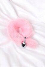 Vibra Tilki Kuyruklu Metal Anal Plug - Yumuşak Peluş (40 cm, Pembe) - Görsel 6
