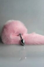 Vibra Tilki Kuyruklu Metal Anal Plug - Yumuşak Peluş (40 cm, Pembe) - Görsel 7