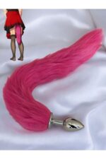 Vibra Tilki Kuyruklu Metal Anal Plug - Yumuşak Peluş (40 cm, Kırmızı) - Görsel 3