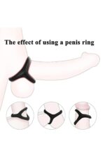 Ikoky Tırtıklı Silikon Penis ve Testis Halkası - Çift Boğumlu (Siyah) - Görsel 4