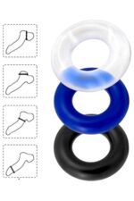Ikoky 3'lü Silikon Penis Halkası Seti - Üçlü Penis Yüzüğü - Görsel 3