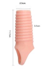 Ikoky Yatay Tırtıklı Penis Kılıfı - Doğal Görünüm (Ten Rengi) - Yatay Tırtıklı Model - Görsel 3