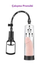 Men Powerup Büyük Boy Tetikli Vakumlu Penis Pompası - 22 cm Ölçekli - İki Ebatlı Başlık ile - Görsel 2