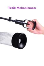 Men Powerup Büyük Boy Tetikli Vakumlu Penis Pompası - 22 cm Ölçekli - İki Ebatlı Başlık ile - Görsel 3