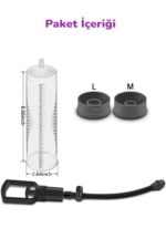 Men Powerup Büyük Boy Tetikli Vakumlu Penis Pompası - 22 cm Ölçekli - İki Ebatlı Başlık ile - Görsel 7