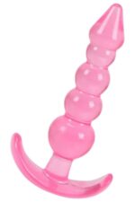 Vibra Esnek Boğumlu Pembe Jel Anal Plug - Yeni Başlayanlara Özel (11.5 cm)