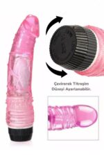 Vibra Titreşimli Dildo - Kırmızı Jel Vibratör (20 cm) - Görsel 2