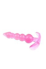 Vibra Esnek Boğumlu Pembe Jel Anal Plug - Yeni Başlayanlara Özel (11.5 cm) - Görsel 3