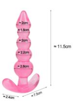 Vibra Esnek Boğumlu Pembe Jel Anal Plug - Yeni Başlayanlara Özel (11.5 cm) - Görsel 4