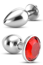 Vibra Taşlı Metal Anal Plug - Büyük Boy 9,2 cm - Saklama Kılıfı Hediyeli - Görsel 2