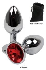 Vibra Taşlı Metal Anal Plug - Küçük Boy (7 cm, Saklama Kılıfı Hediyeli)