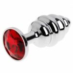 Vibra Spiral Metal Anal Plug - Krom Kaplama ve Taşlı (Kılıf Hediyeli)
