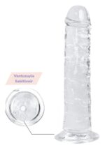 Vibra Ekstra Kalın ve Vantuzlu 25 cm Şeffaf Dildo (Esnek Jelly) - Görsel 4