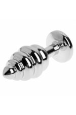 Vibra Spiral Metal Anal Plug - Krom Kaplama ve Taşlı (Kılıf Hediyeli) - Görsel 2
