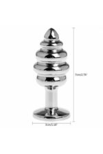 Vibra Spiral Metal Anal Plug - Krom Kaplama ve Taşlı (Kılıf Hediyeli) - Görsel 3